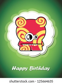 Card with monster