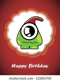 Card with monster