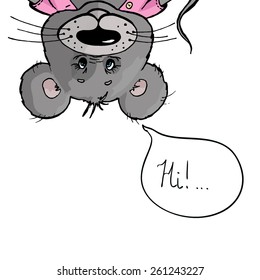 Card with the mouse. vector