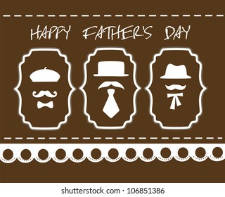 card with mustache. happy father's day. vector illustration