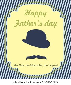 card with mustache. happy father's day. vector illustration