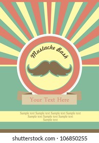 card with mustache. vector illustration