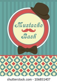 card with mustache. vector illustration