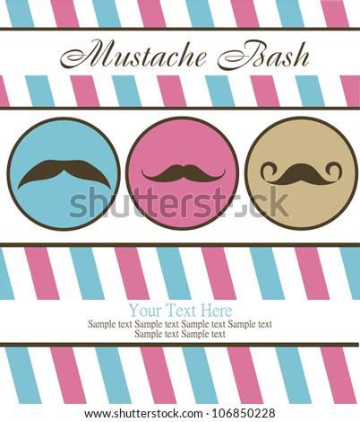 card with mustache. vector illustration