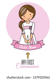 Card my first communion girl