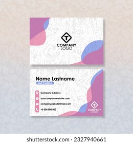 Card Name Simple Modern Template White Texture Background and Blue Pink Border