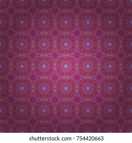 Card with neutral, pink and yellow circular ornament. Vector round seamless pattern with abstract Mandalas. Pattern for the greeting card or invitation, template frame design for card.