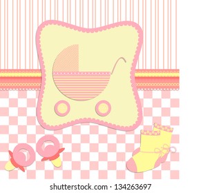 Card for newborn girl vector