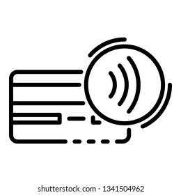 Card nfc icon. Outline card nfc vector icon for web design isolated on white background