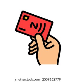 card nfc technology color icon vector. card nfc technology sign. isolated symbol illustration