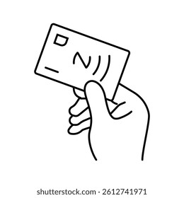 card nfc technology line icon vector. card nfc technology sign. isolated contour symbol black illustration