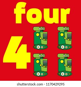 Card number. Mathematics Education Vector illustration
