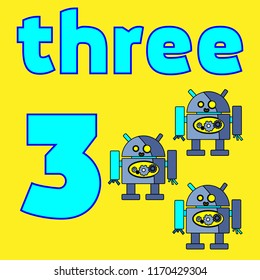 Card number. Mathematics Education Vector illustration