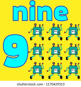 Card number. Mathematics Education Vector illustration