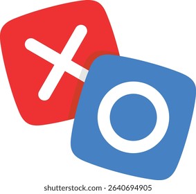 Card with O and X symbols used for quizzes, decisions, or guidance. Ideal for online events, quiz apps, approval or ban signs, or educational content.