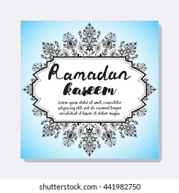 Card of old fairy tail flyer pages ornament illustration concept. Vintage art traditional, Islam, arabic, indian, ottoman motifs, elements. Vector decorative retro greeting card or invitation design.