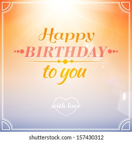 Card on a soft blurry background. Vector image.