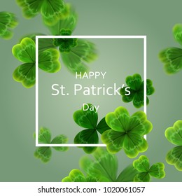 card on St. Patrick's Day. 3d effect clover vector