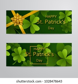 card on St. Patrick's Day. 3d effect clover vector