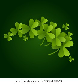 card on St. Patrick's Day. 3d effect clover vector