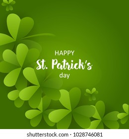 card on St. Patrick's Day. 3d effect clover vector