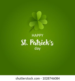 card on St. Patrick's Day. 3d effect clover vector