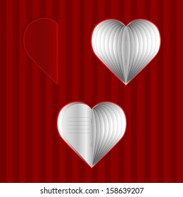 Card on St. Valentine's Day. Note books In Shape Of Hearts