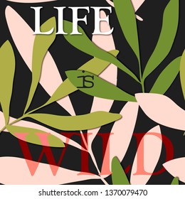 Card on tropical elegant fashion background  