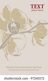 card with orchid branch