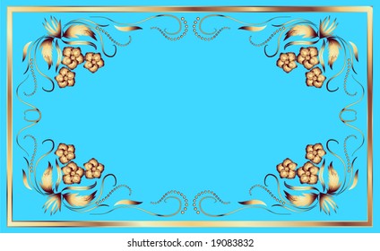 Card with an ornament in a gold frame
