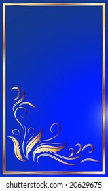 Card with an ornament in a gold frame, vector