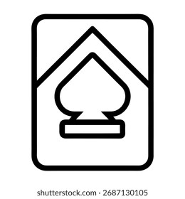 Vector del icono del contorno de la tarjeta en el fondo blanco 