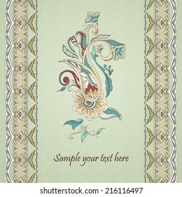 Card with paisley pattern. Place for your text