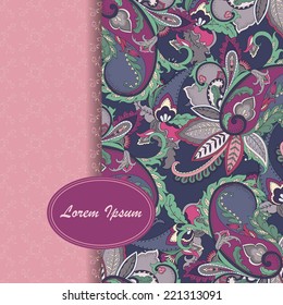Card with paisley pattern. Place for your text