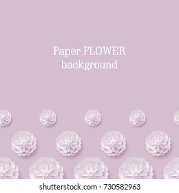 Card paper flower violet background below. Card paper flower in a violet background from below for designers and illustrators. Craftwork as a vector illustration