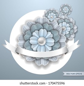 Card with paper flowers 