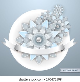 Card with paper flowers 