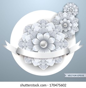 Card with paper flowers 