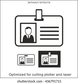 Card pass icon. Optimized for cutting plotter and laser.

