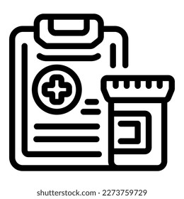 Vector de contorno de icono del paciente de tarjeta. Seguro médico. Vida de la salud