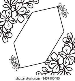 Card for pattern art of flower frame. Vector