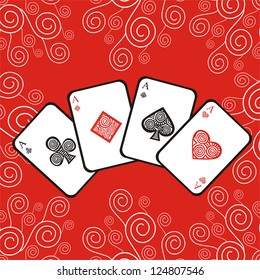 Card pattern background black red white vector illustration
