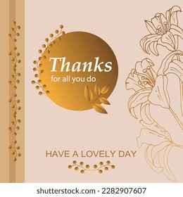 Card with pattern and text on a light brown background