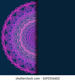 Card With Patterns of the Mandala. Floral Ornaments. Islam, Arabic, Indian, Ottoman motifs. Template for Flyer or Invitation Card Design. Vector Illustration.