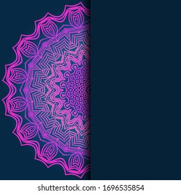 Card With Patterns of the Mandala. Floral Ornaments. Islam, Arabic, Indian, Ottoman motifs. Template for Flyer or Invitation Card Design. Vector Illustration.