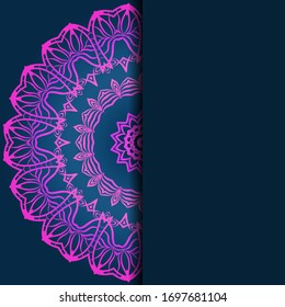 Tarjeta con patrones del Mandala. Ornamentos florales. Motivos islámicos, árabes, indios y otomanos. Plantilla para el diseño de la tarjeta de viajero o de invitación. Ilustración vectorial.