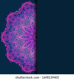 Card With Patterns of the Mandala. Floral Ornaments. Islam, Arabic, Indian, Ottoman motifs. Template for Flyer or Invitation Card Design. Vector Illustration.