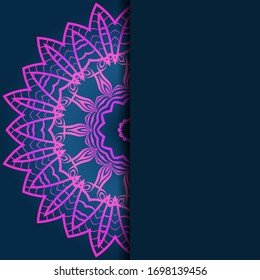 Card With Patterns of the Mandala. Floral Ornaments. Islam, Arabic, Indian, Ottoman motifs. Template for Flyer or Invitation Card Design. Vector Illustration.