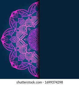 Card With Patterns of the Mandala. Floral Ornaments. Islam, Arabic, Indian, Ottoman motifs. Template for Flyer or Invitation Card Design. Vector Illustration.