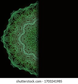 Card With Patterns of the Mandala. Floral Ornaments. Islam, Arabic, Indian, Ottoman motifs. Template for Flyer or Invitation Card Design. Vector Illustration.